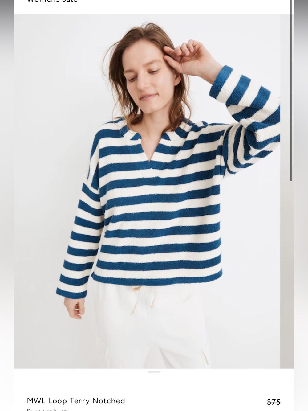 Madewell MWL Loop Terry Notched Sweatshirt - Picture 2 of 6